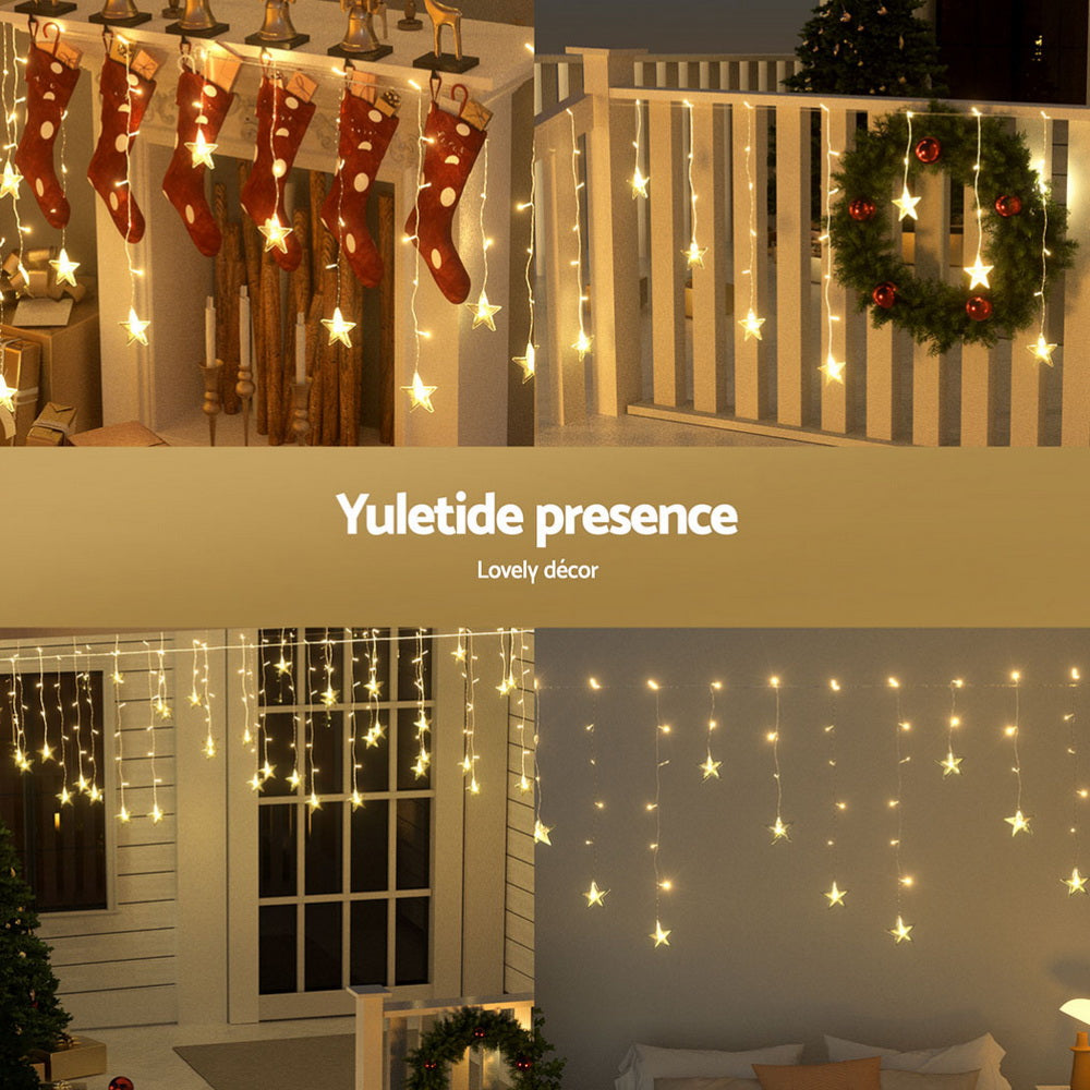 Outdoor Decorations & Lights: 160 LED 6M Christmas Lights Icicle Light Solar Warm Jingle Jollys