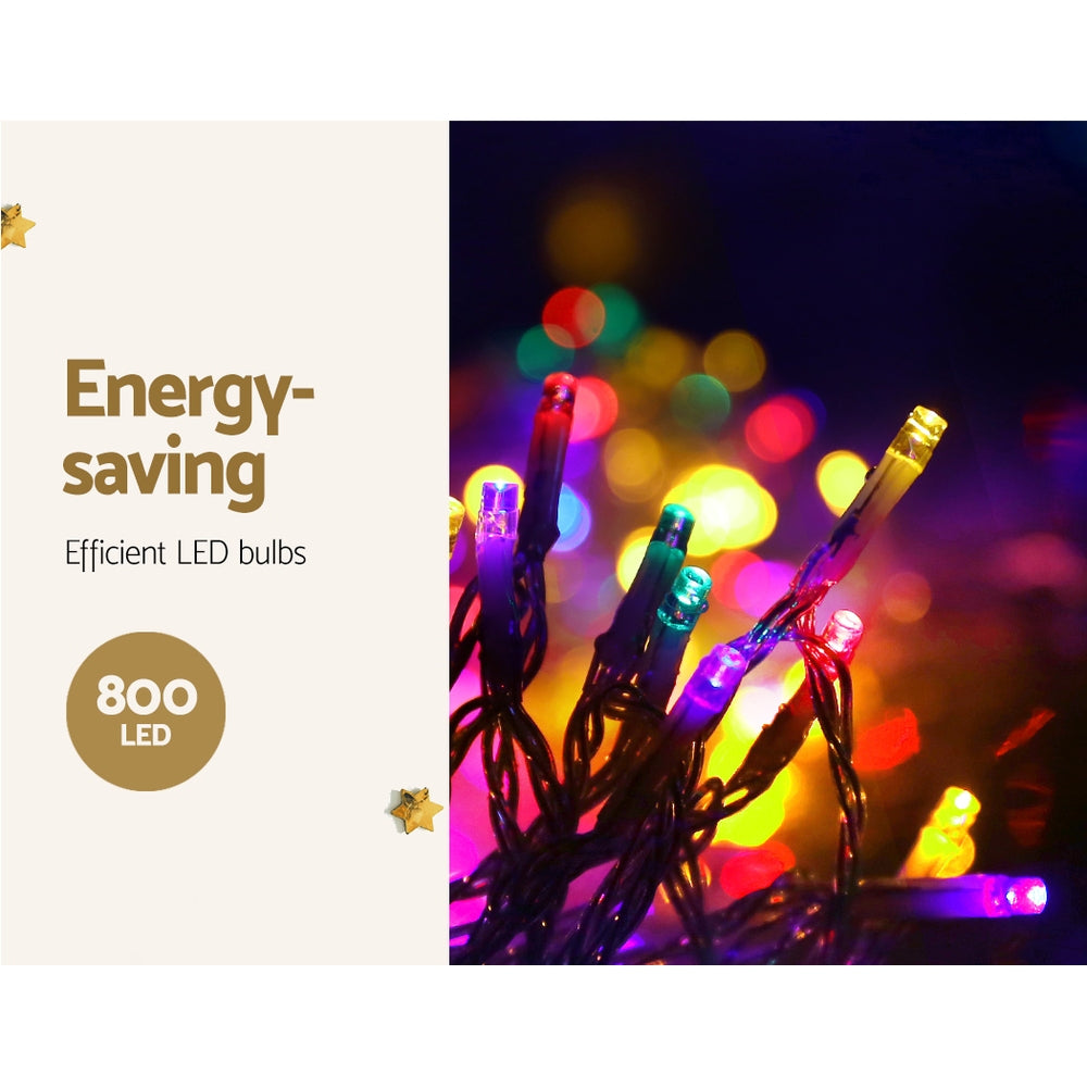 Outdoor Decorations & Lights: 20M Christmas Lights Icicle Light 800 LED Multi-coloured Jingle Jollys