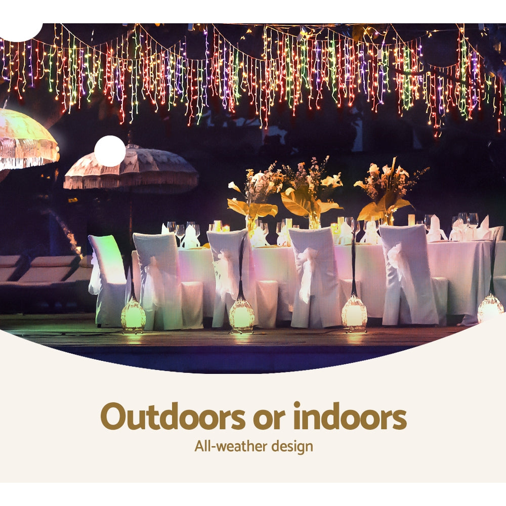 Outdoor Decorations & Lights: 20M Christmas Lights Icicle Light 800 LED Multi-coloured Jingle Jollys