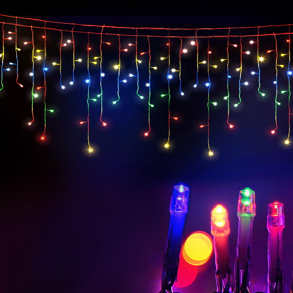 Outdoor Decorations & Lights: 20M Christmas Lights Icicle Light 800 LED Multi-coloured Jingle Jollys