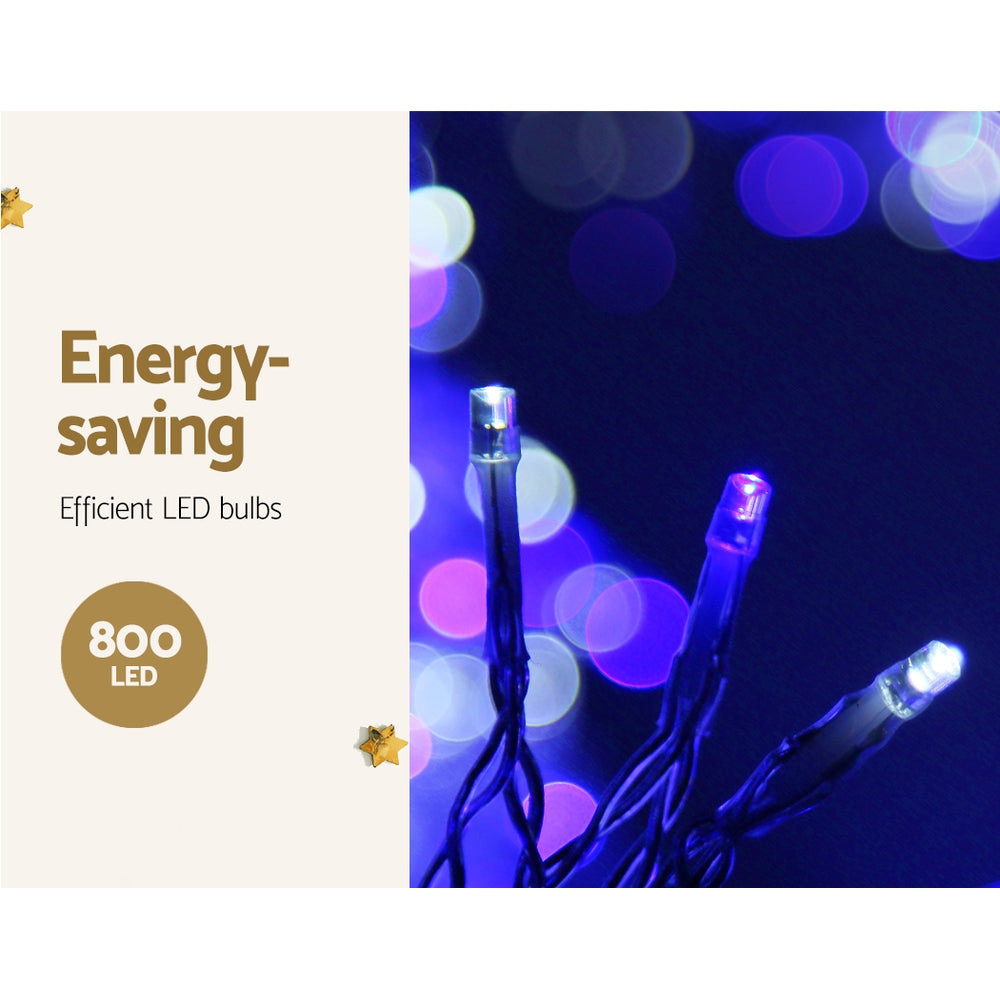Outdoor Decorations & Lights: 20M Christmas Lights Icicle Light 800 LED Blue White Decor Jingle Jollys