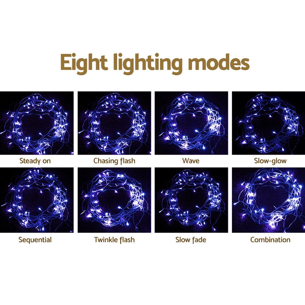 Outdoor Decorations & Lights: 20M Christmas Lights Icicle Light 800 LED Blue White Decor Jingle Jollys