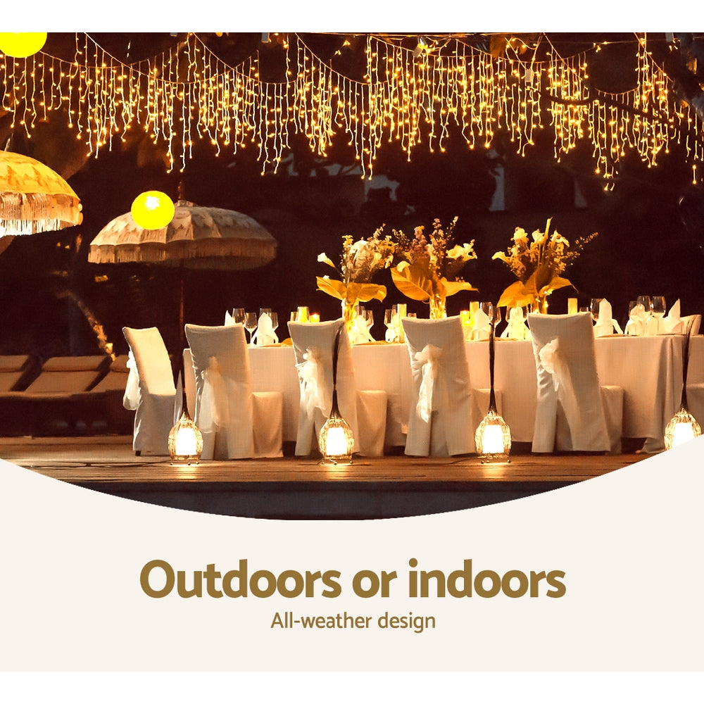 Outdoor Decorations & Lights: 20M Christmas Lights Icicle Light 800 LED Warm White Decor Jingle Jollys