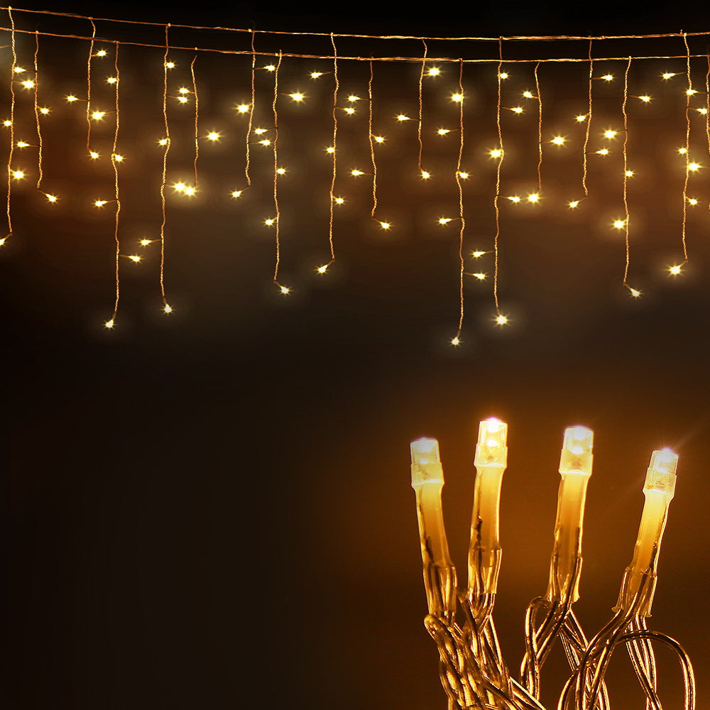 Outdoor Decorations & Lights: 20M Christmas Lights Icicle Light 800 LED Warm White Decor Jingle Jollys