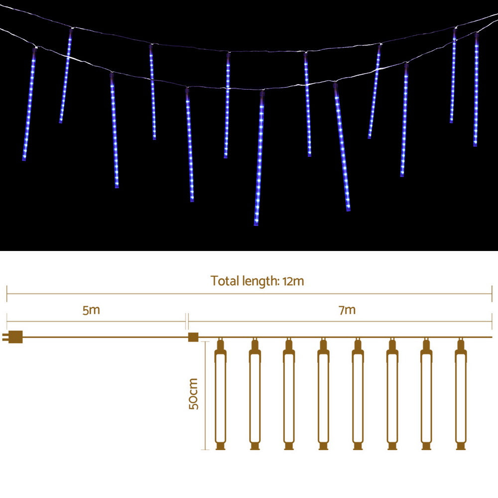Outdoor Decorations & Lights: 288 LED 7M Christmas Lights Icicle Light Falling Metor Jingle Jollys