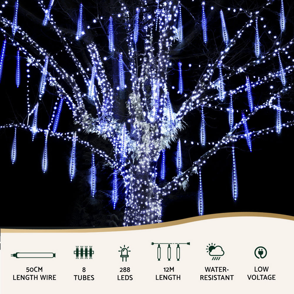 Outdoor Decorations & Lights: 288 LED 7M Christmas Lights Icicle Light Falling Metor Jingle Jollys