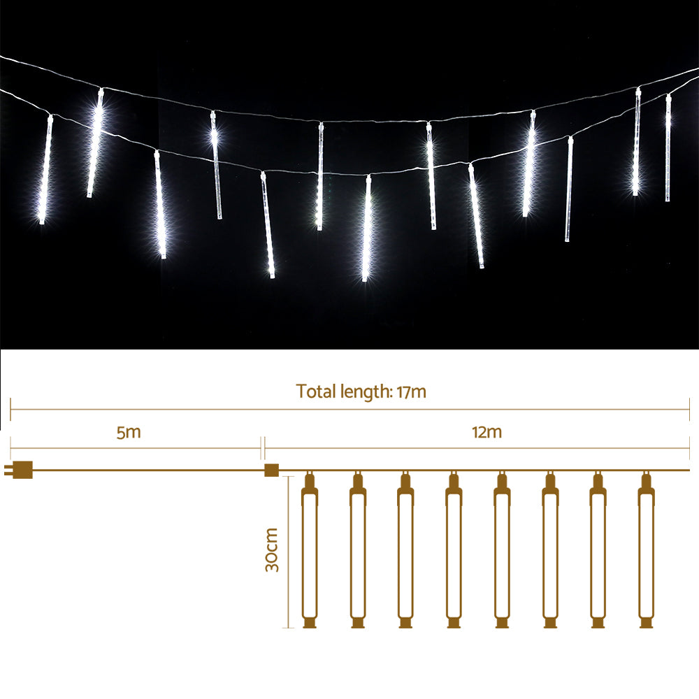 Outdoor Decorations & Lights: 12M Christmas Lights Icicle Light 960 LED Falling Metor Jingle Jollys