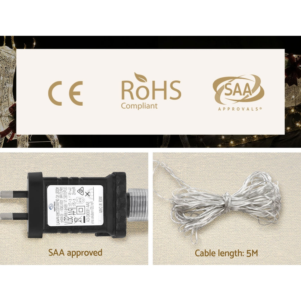 Outdoor Decorations & Lights: 12M Christmas Lights Icicle Light 960 LED Falling Metor Jingle Jollys