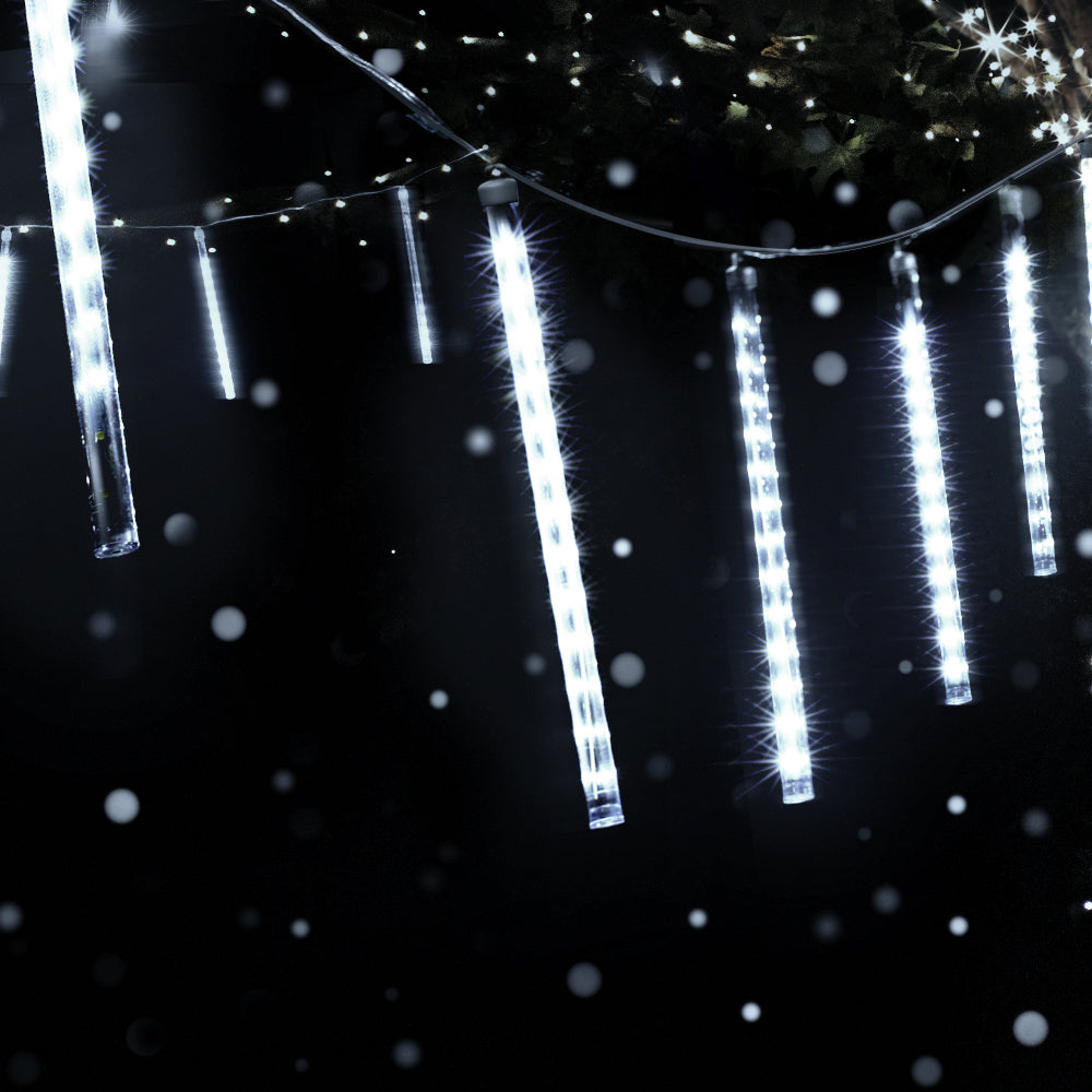 Outdoor Decorations & Lights: 12M Christmas Lights Icicle Light 960 LED Falling Metor Jingle Jollys