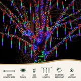 Outdoor Decorations & Lights: Jingle Jollys 7M Christmas Lights Shower Light 288 LED Icicle Falling Metor