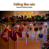Outdoor Decorations & Lights: Jingle Jollys 7M Christmas Lights Shower Light 288 LED Icicle Falling Metor