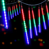 Outdoor Decorations & Lights: Jingle Jollys 7M Christmas Lights Shower Light 288 LED Icicle Falling Metor