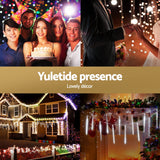 Outdoor Decorations & Lights: Jingle Jollys 7M Christmas Lights Shower Light 288 LED Icicle Falling Metor