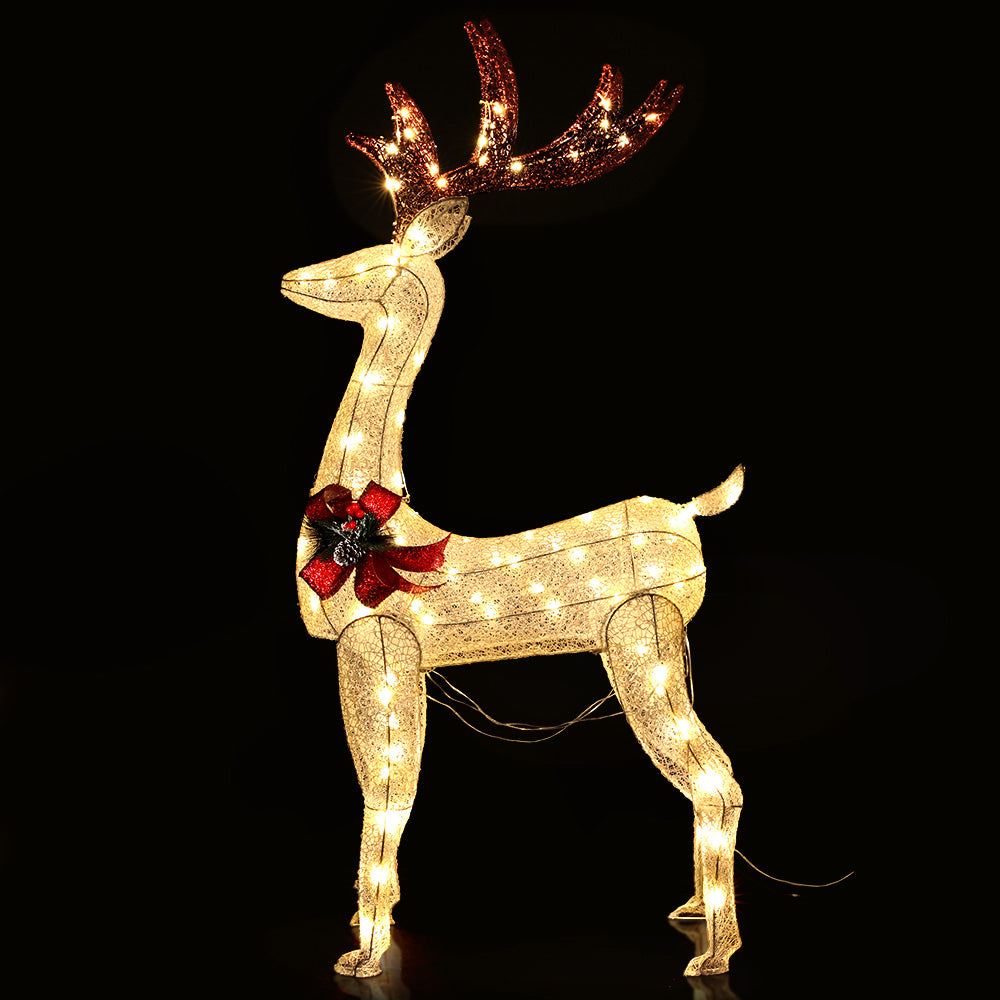 Outdoor Decorations & Lights: 1.5M Christmas Lights Reindeer 100 LED Decorations Jingle Jollys