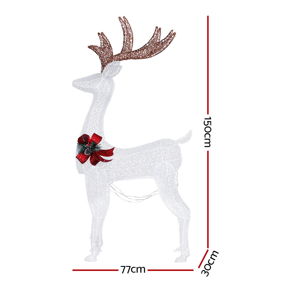 Outdoor Decorations & Lights: 1.5M Christmas Lights Reindeer 100 LED Decorations Jingle Jollys