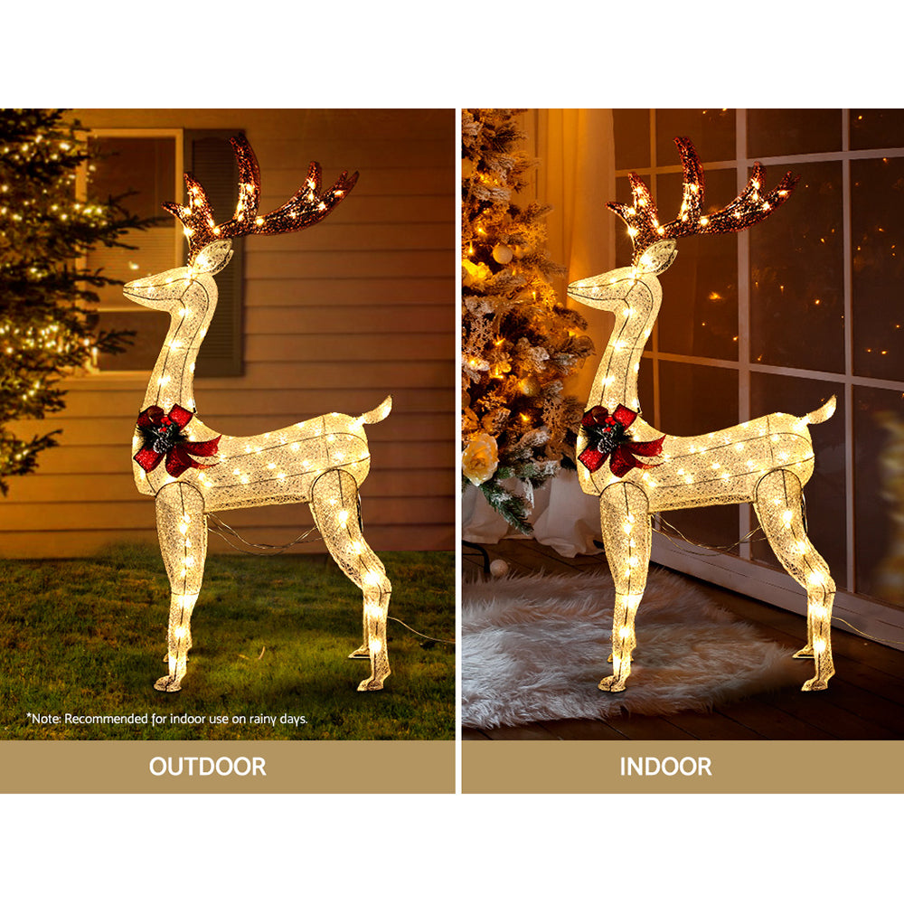 Outdoor Decorations & Lights: 1.5M Christmas Lights Reindeer 100 LED Decorations Jingle Jollys