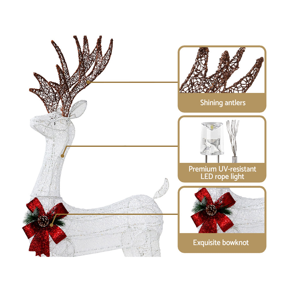 Outdoor Decorations & Lights: 1.5M Christmas Lights Reindeer 100 LED Decorations Jingle Jollys