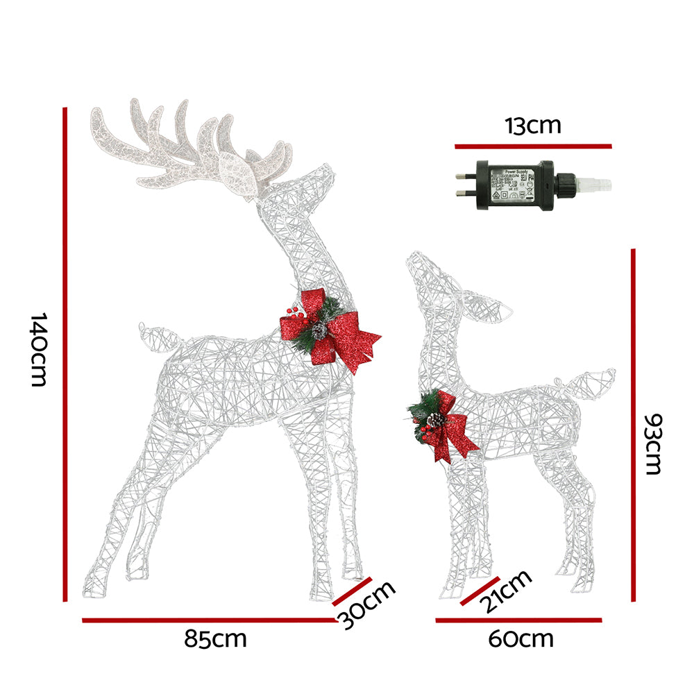 Outdoor Decorations & Lights: 2 PCS Christmas Lights 170 LED Fairy Light Reindeer Decorations Jingle Jollys