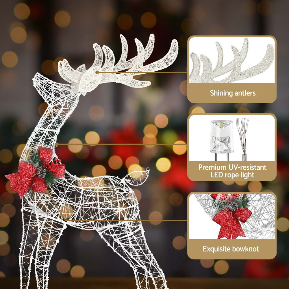 Outdoor Decorations & Lights: 2 PCS Christmas Lights 170 LED Fairy Light Reindeer Decorations Jingle Jollys
