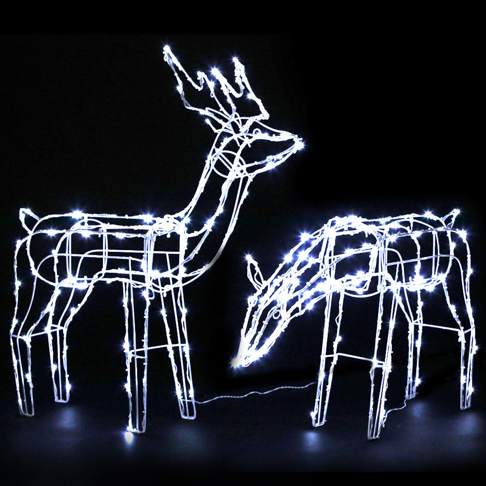 Outdoor Decorations & Lights: 2 PCS Christmas Lights Reindeers 200 LED Decorations Jingle Jollys