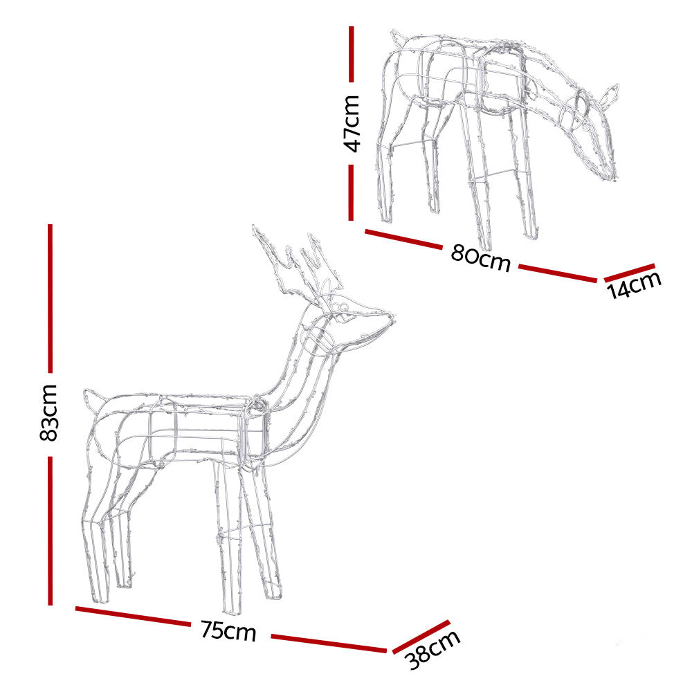 Outdoor Decorations & Lights: 2 PCS Christmas Lights Reindeers 200 LED Decorations Jingle Jollys