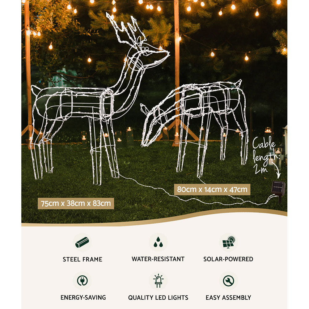 Outdoor Decorations & Lights: 2 PCS Christmas Lights Reindeers 200 LED Decorations Jingle Jollys