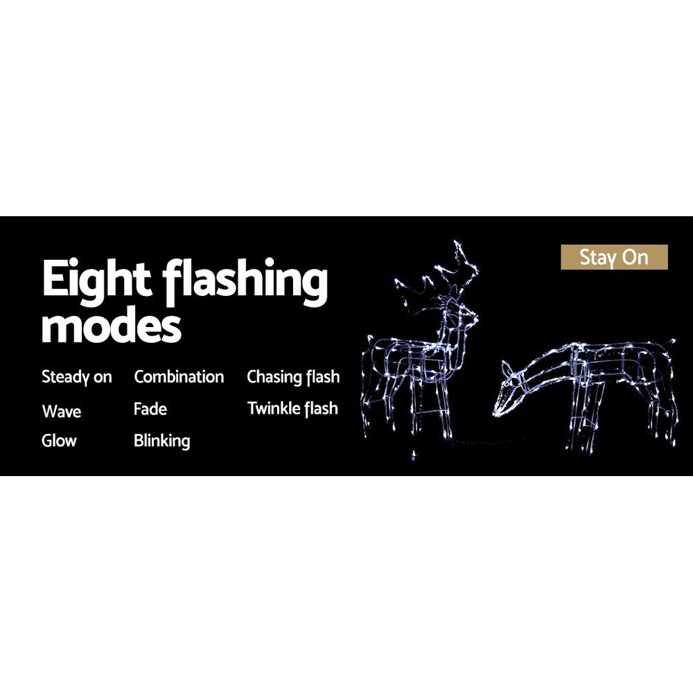 Outdoor Decorations & Lights: 2 PCS Christmas Lights Reindeers 200 LED Decorations Jingle Jollys