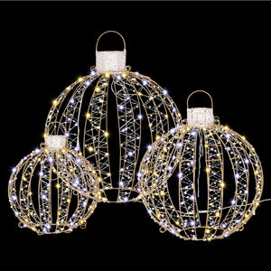 3 PCS Christmas Lights 360 LED Fairy Light Ball Decorations Jingle Jollys