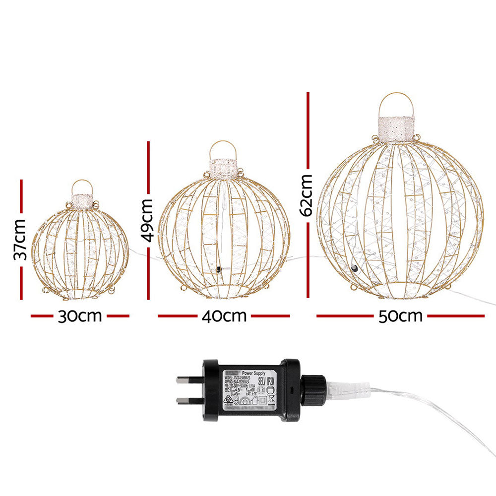 Outdoor Decorations & Lights: 3 PCS Christmas Lights 360 LED Fairy Light Ball Decorations Jingle Jollys