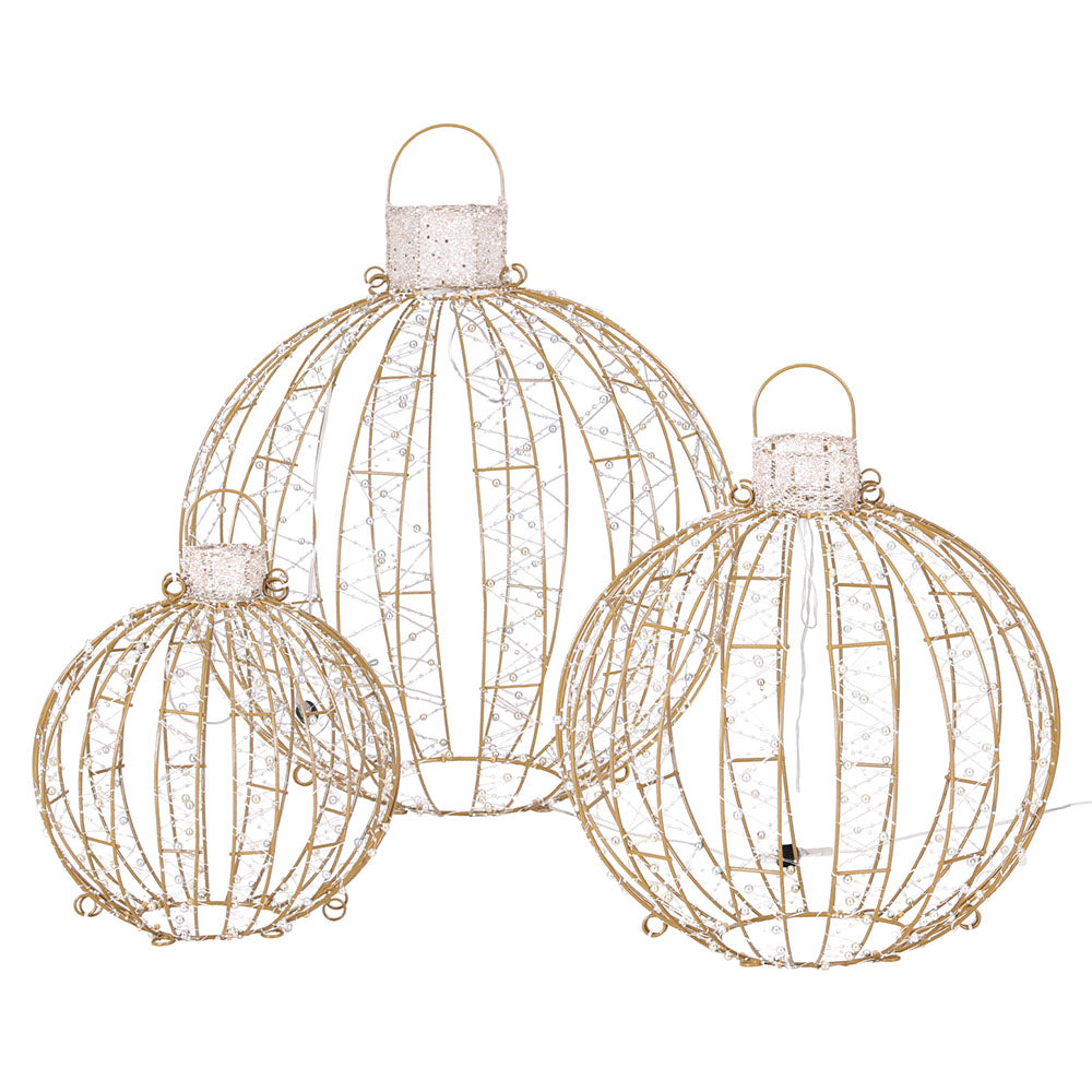 Outdoor Decorations & Lights: 3 PCS Christmas Lights 360 LED Fairy Light Ball Decorations Jingle Jollys