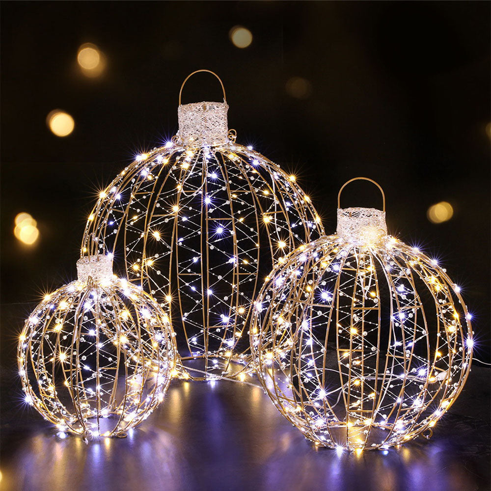 Outdoor Decorations & Lights: 3 PCS Christmas Lights 360 LED Fairy Light Ball Decorations Jingle Jollys