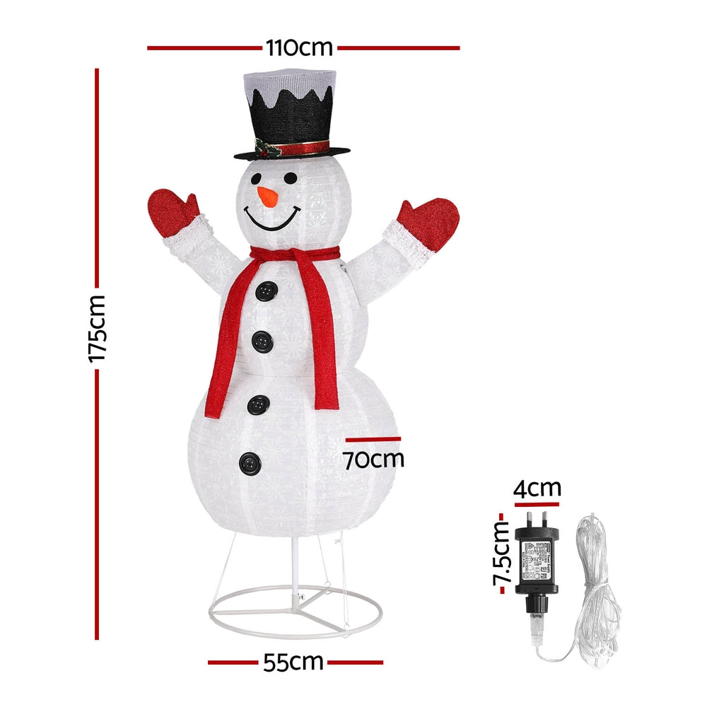 Outdoor Decorations & Lights: 1.7M Christmas Lights 200 LED Fairy Light Snowman Decorations Jingle Jollys