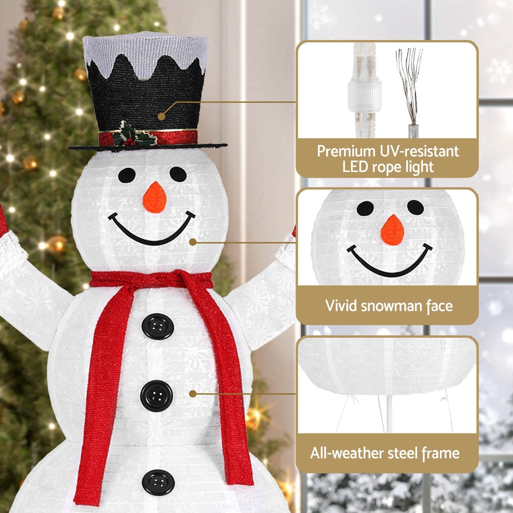 Outdoor Decorations & Lights: 1.7M Christmas Lights 200 LED Fairy Light Snowman Decorations Jingle Jollys