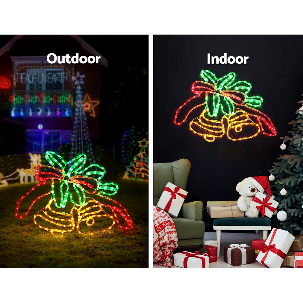 Outdoor Decorations & Lights: 0.76M Christmas Lights 216 LED Bell Motif Light Decorations Jingle Jollys