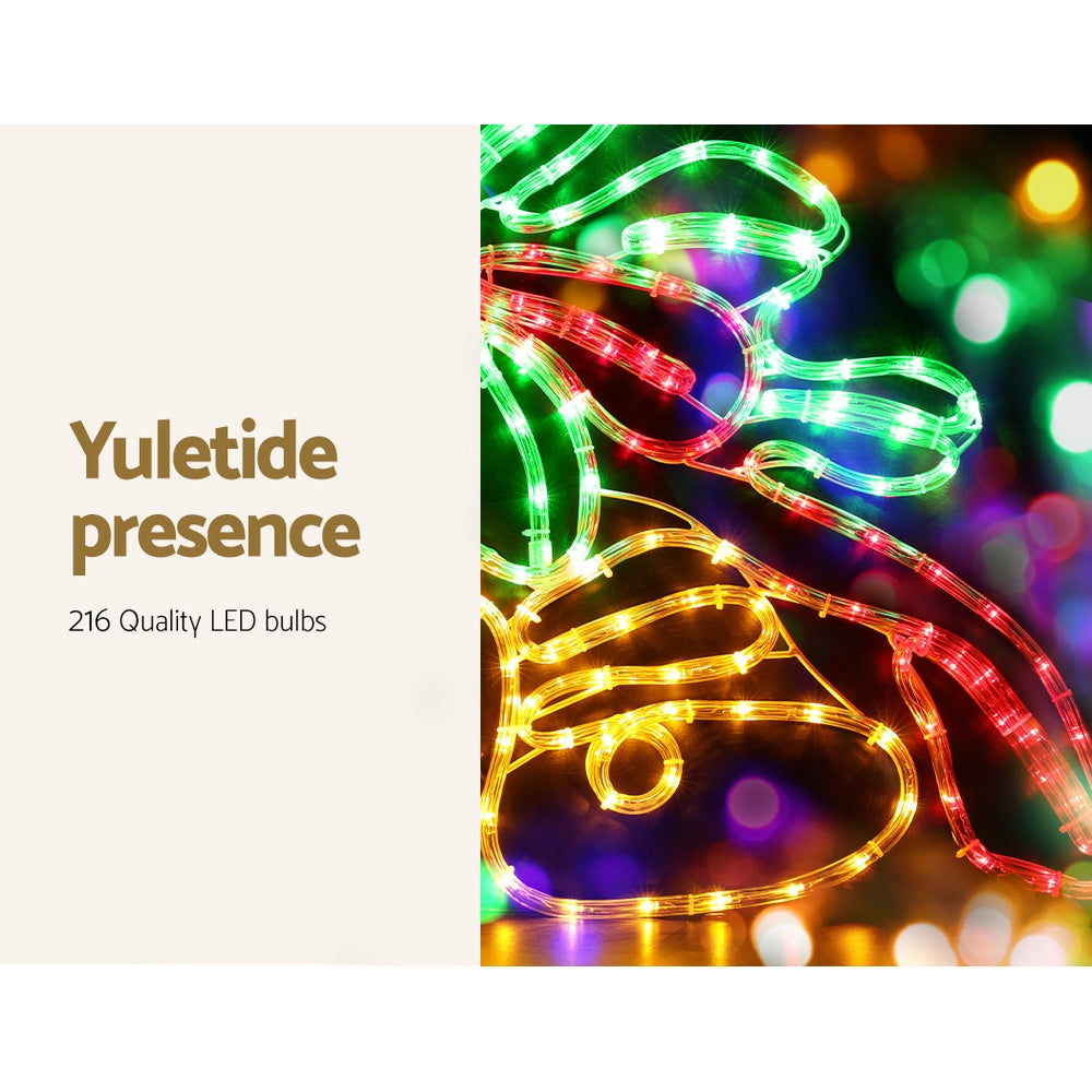 Outdoor Decorations & Lights: 0.76M Christmas Lights 216 LED Bell Motif Light Decorations Jingle Jollys