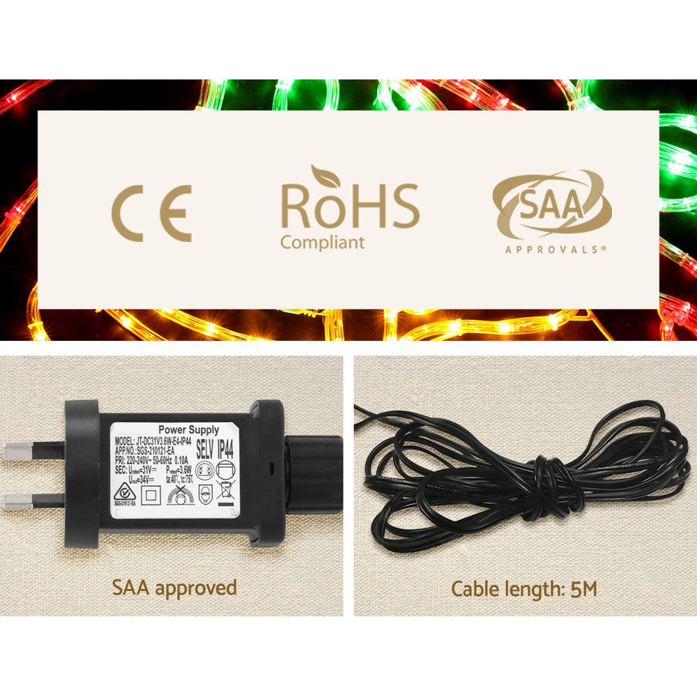 Outdoor Decorations & Lights: 0.76M Christmas Lights 216 LED Bell Motif Light Decorations Jingle Jollys