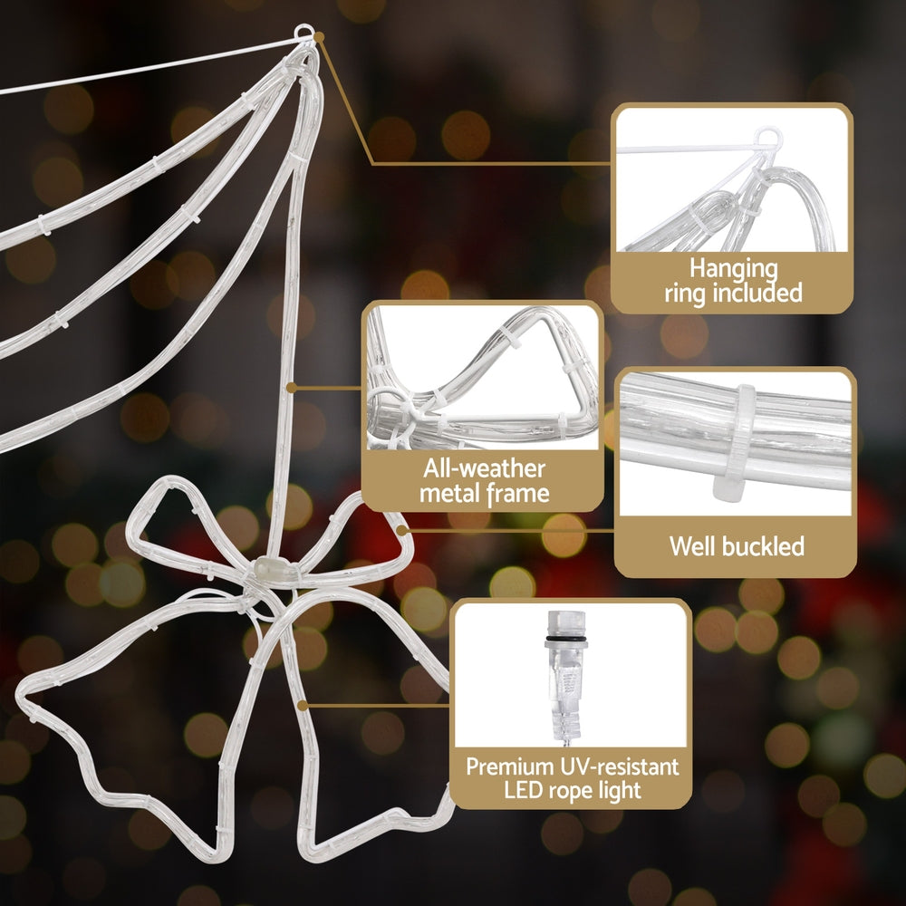Outdoor Decorations & Lights: 1.8M Christmas Lights 288 LED Bell Motif Light Decorations Jingle Jollys