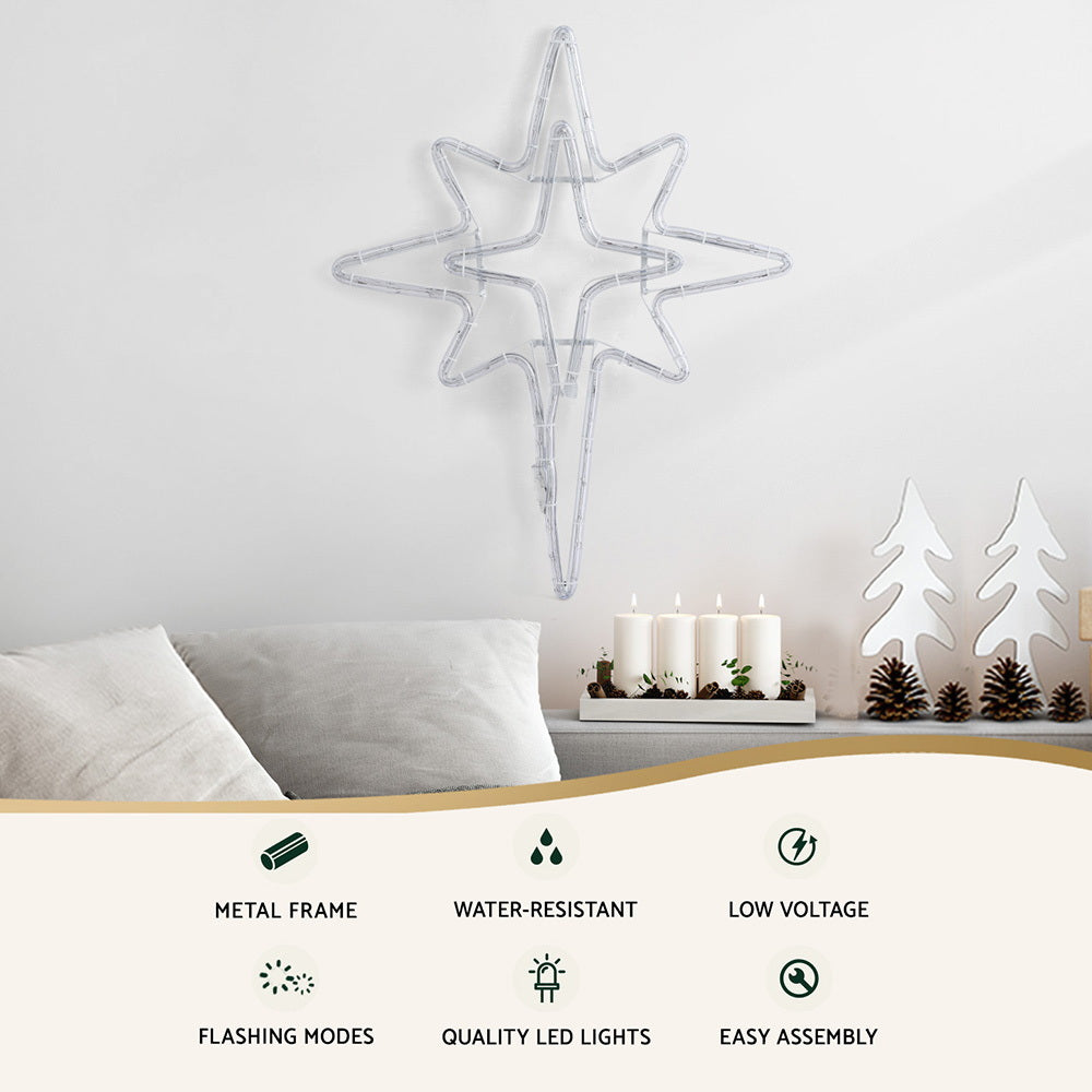 Christmas Decorations: Jingle Jollys Christmas Lights 57cm Bethlehem Star 90 LED Xmas Decorations Motif
