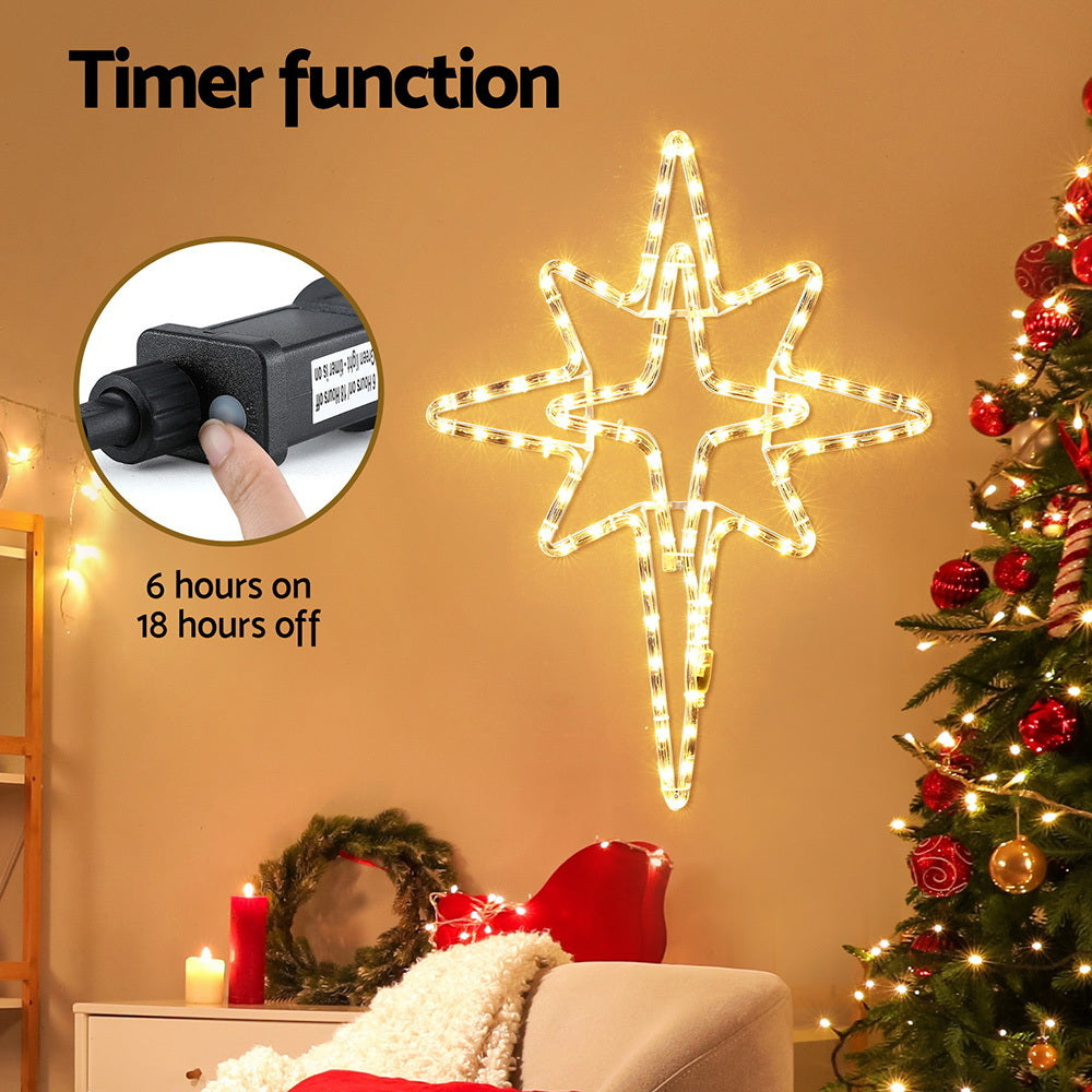 Christmas Decorations: Jingle Jollys Christmas Lights 57cm Bethlehem Star 90 LED Xmas Decorations Motif