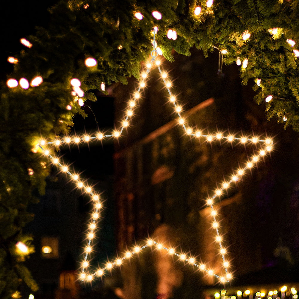 Outdoor Decorations & Lights: Jingle Jollys Christmas Lights 50cm Star 70 LED Xmas Decorations