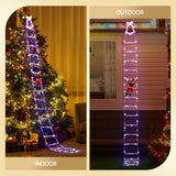 Outdoor Decorations & Lights: Jingle Jollys 3.5M Christmas Lights 300 LED Ladder Light with Santa Claus Decor