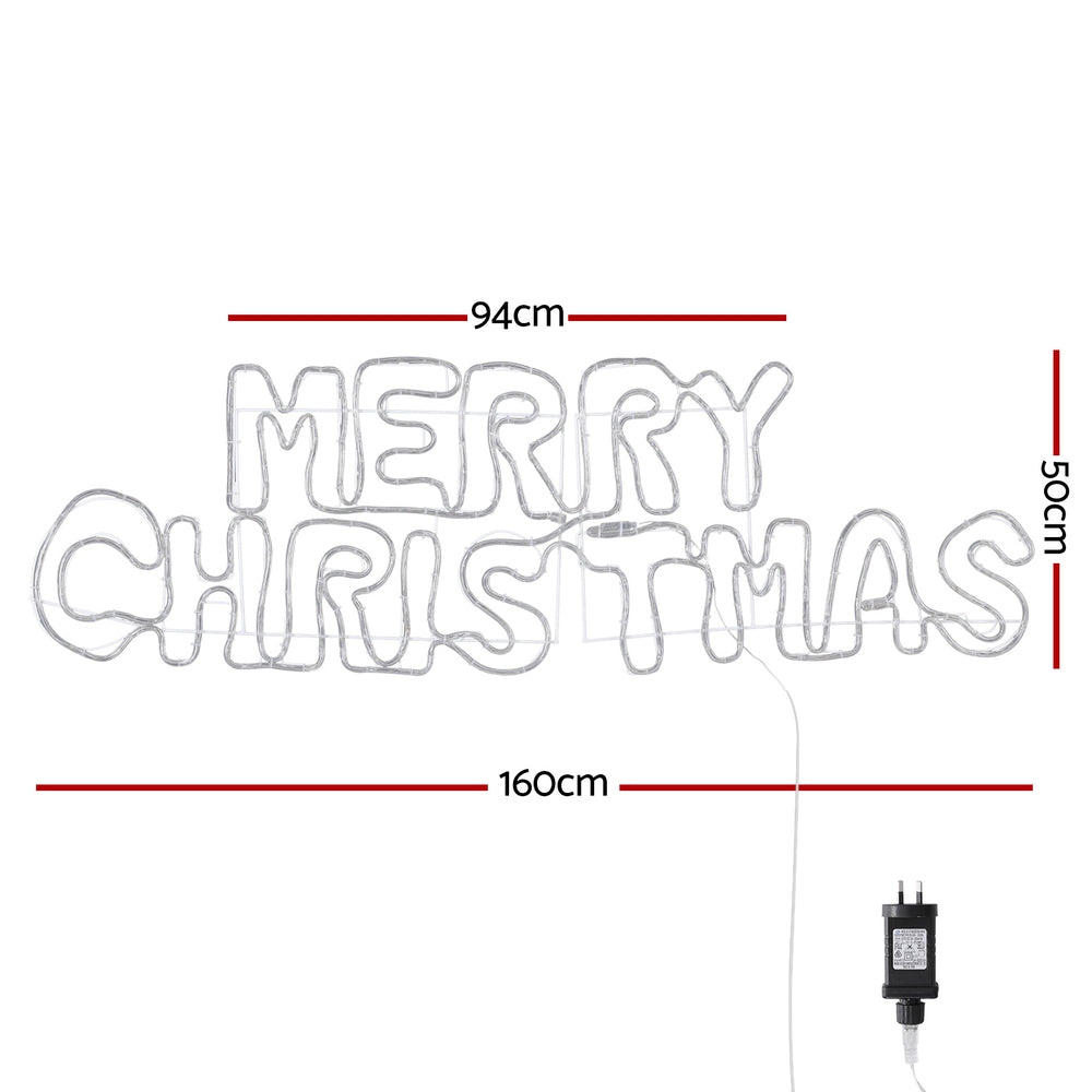 Outdoor Decorations & Lights: 1.6M Christmas Lights Motif 360 LED Rope Light Outdoor Decoration Jingle Jollys