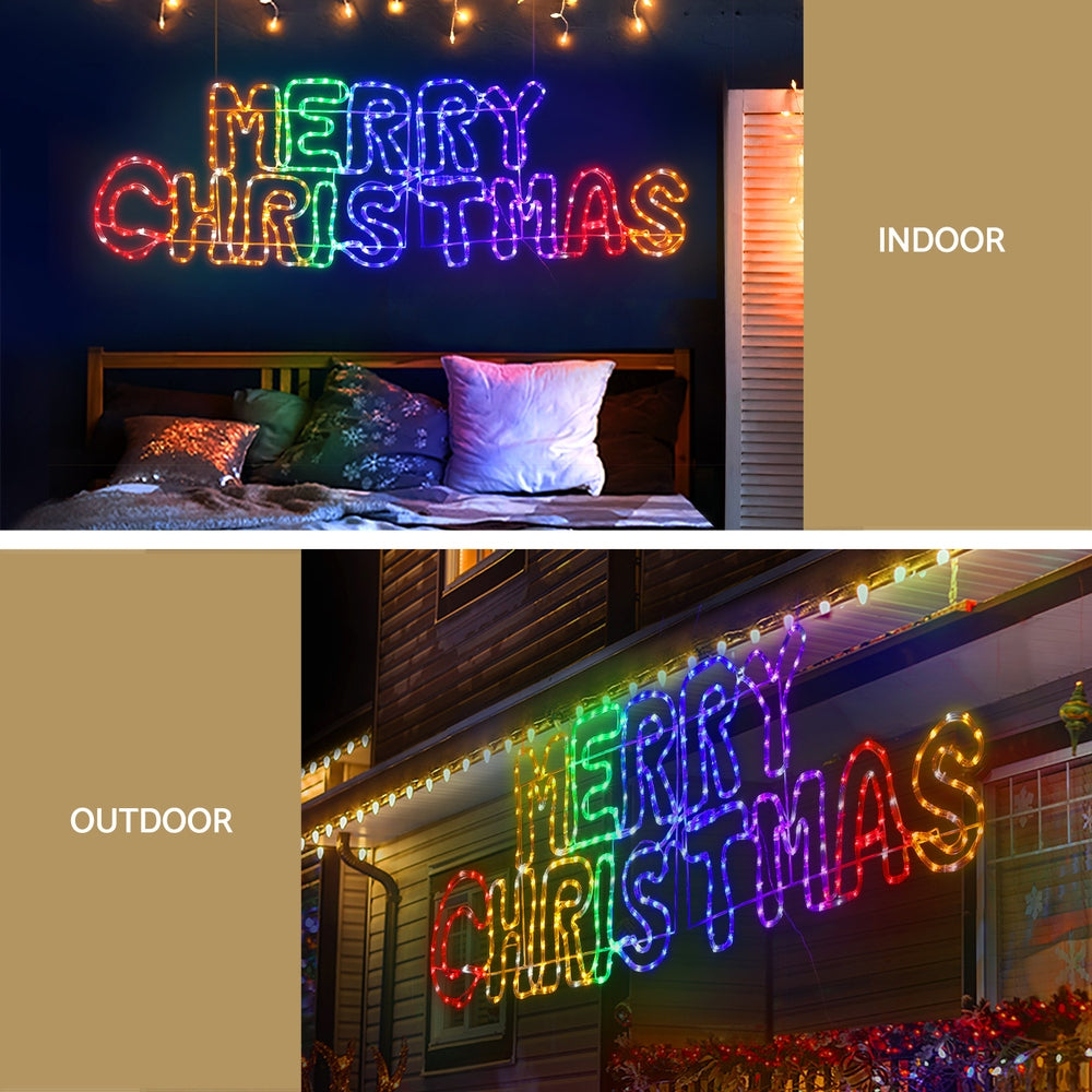 Outdoor Decorations & Lights: 1.6M Christmas Lights Motif 360 LED Rope Light Outdoor Decoration Jingle Jollys