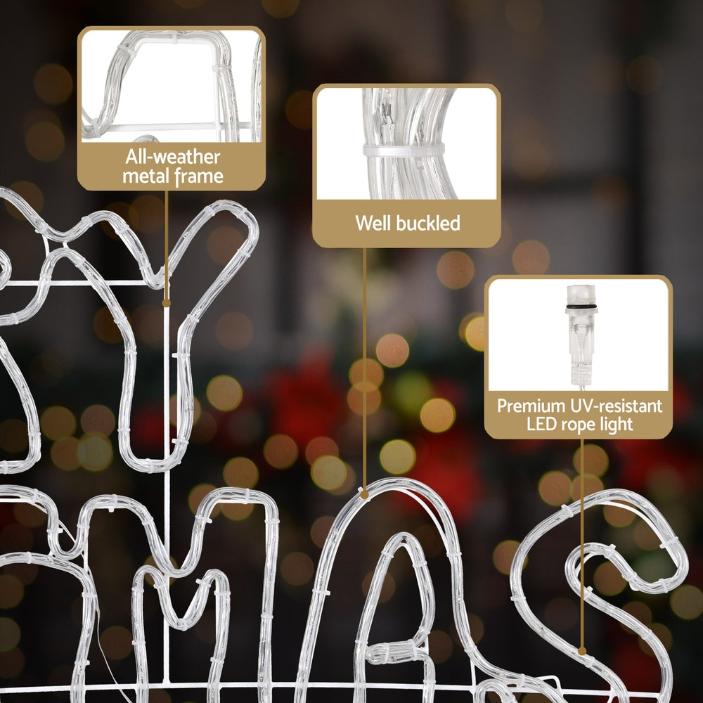 Outdoor Decorations & Lights: 1.6M Christmas Lights Motif 360 LED Rope Light Outdoor Decoration Jingle Jollys