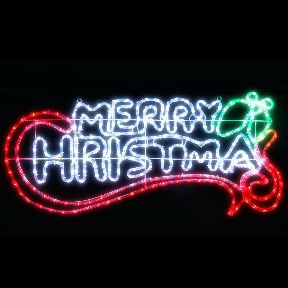 Outdoor Decorations & Lights: 0.96M Christmas Lights Merry Christmas 288 LED Decorations Jingle Jollys