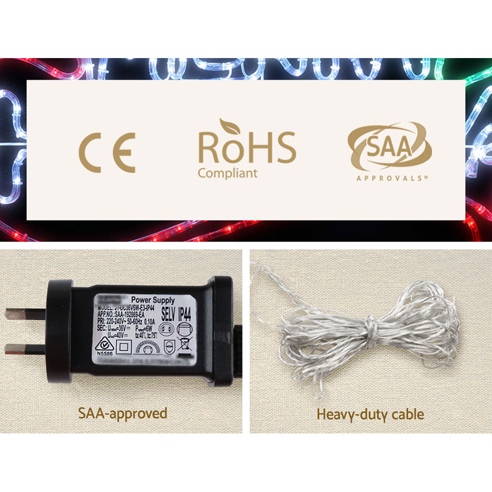 Outdoor Decorations & Lights: 0.96M Christmas Lights Merry Christmas 288 LED Decorations Jingle Jollys