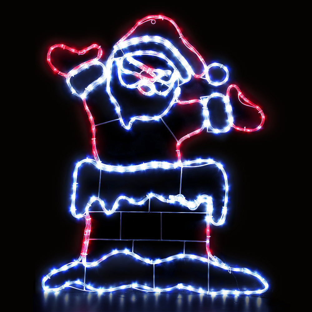 Outdoor Decorations & Lights: 1M Christmas Lights 248 LED Santa Motif Light Decorations Jingle Jollys