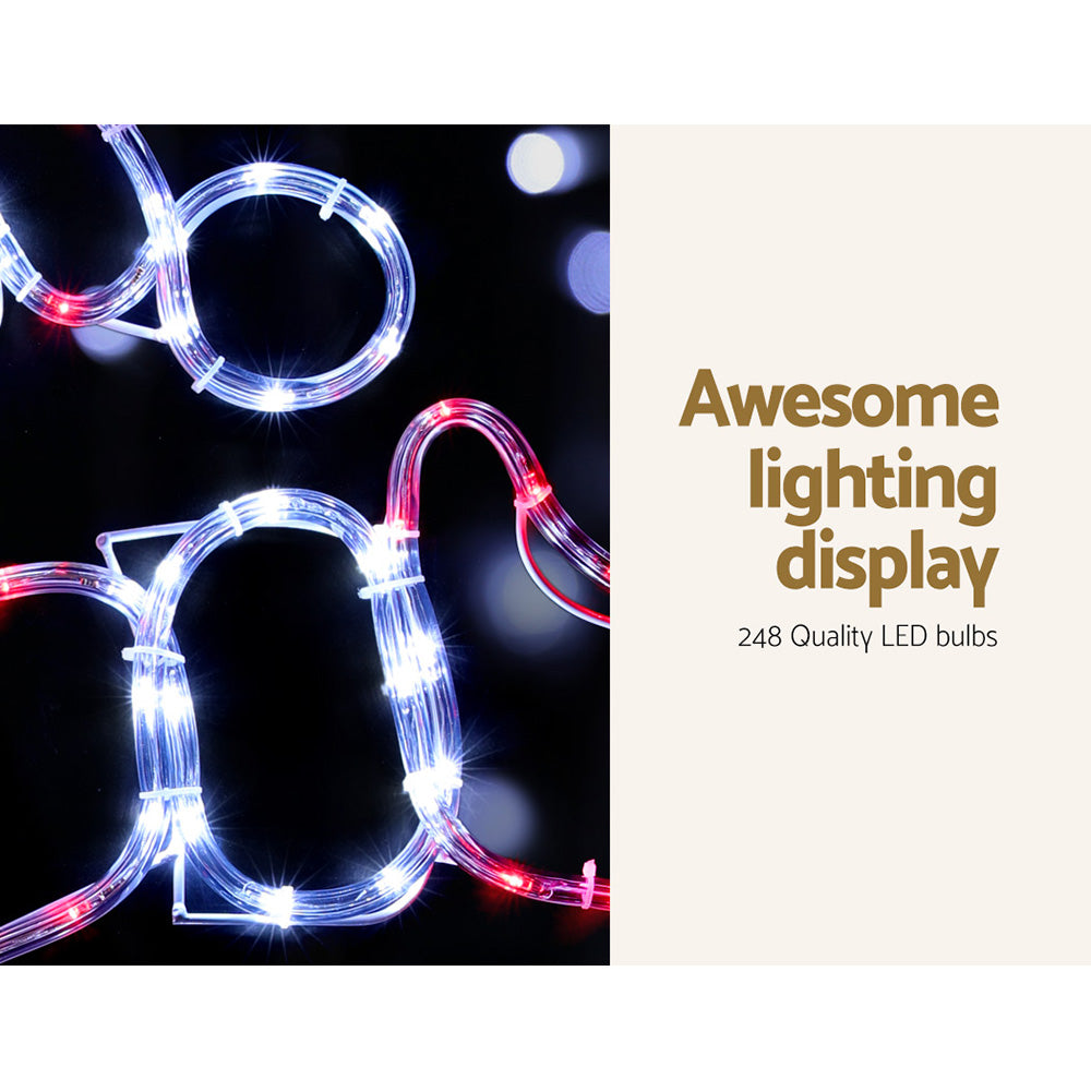 Outdoor Decorations & Lights: 1M Christmas Lights 248 LED Santa Motif Light Decorations Jingle Jollys
