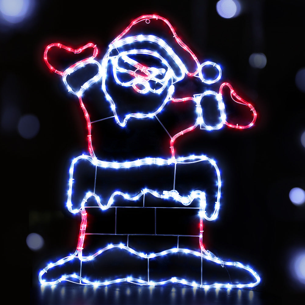 Outdoor Decorations & Lights: 1M Christmas Lights 248 LED Santa Motif Light Decorations Jingle Jollys