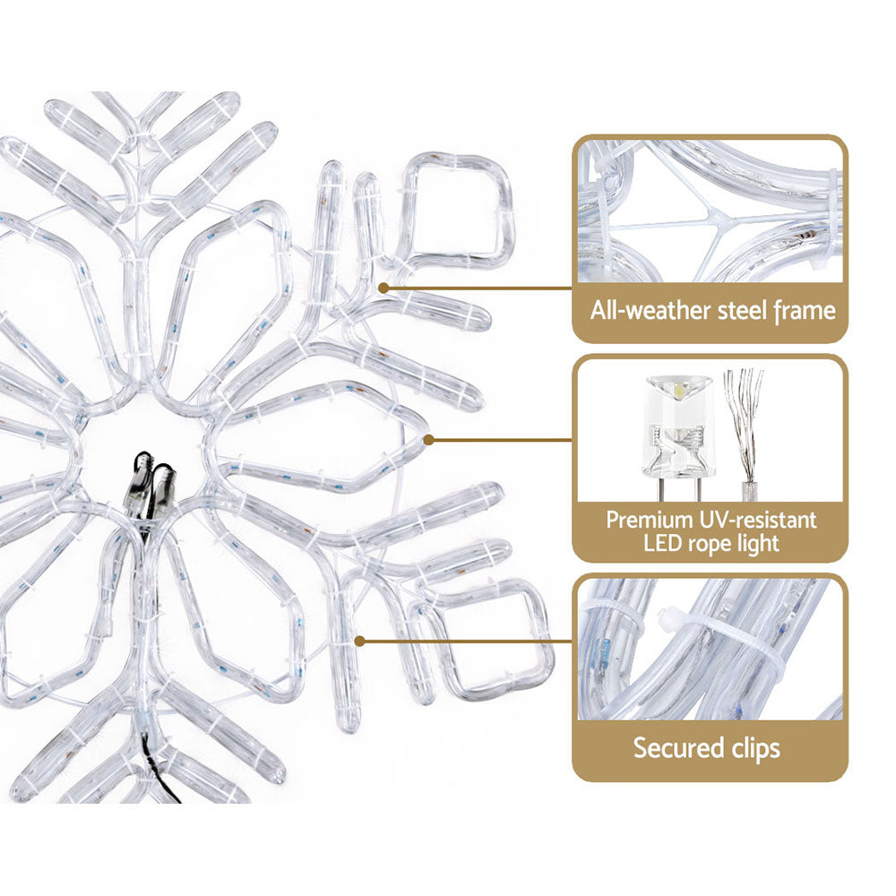 Outdoor Decorations & Lights: 0.82M Christmas Lights 304 LED Snow Motif Light Decorations Jingle Jollys